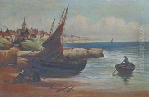 Mending the nets on the Scottish coast by Alexander Young