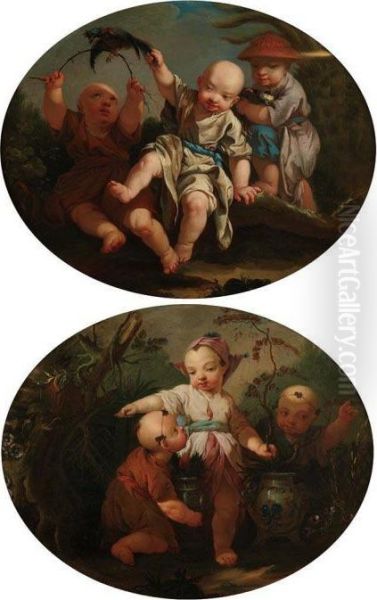 Chinoiserie Scenes Of Children At Play - view 1