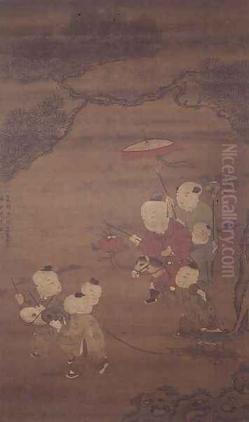 Boys at play, Ming Dynasty - view 1