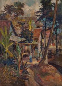 Jeune Femme Dans Les Environs De Hanoi by Victor Francois Tardieu
