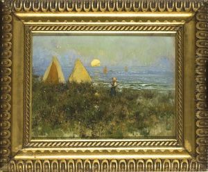 Paesaggio Lacustre Con Figura by Andrea Tavernier