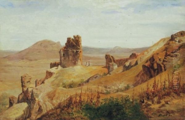 Romantic Landscape With Castle Ruins - view 1