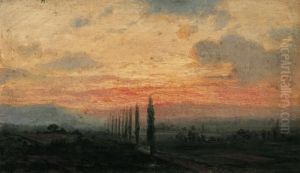 Evening Landscape (turje) by Karoly Telepy