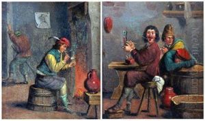 Tavern Interiors With Figures by David The Younger Teniers