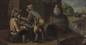 Two Scenes With Carousing Peasants