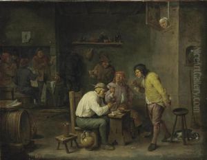 Peasants Smoking And Drinking In A Tavern by David The Younger Teniers