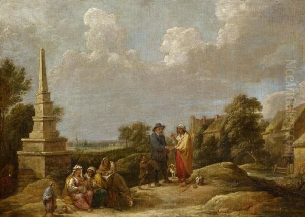 Village Landscape With An Obelisk - view 1