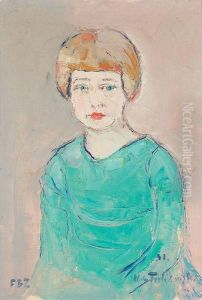 Portrait De Jeune Femme A La Robe Verte by Wlodzimierz Terlikowski