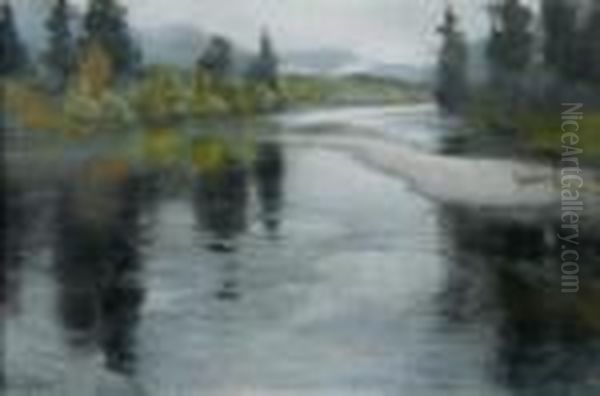 Autumn Day In Norway, View From The River Vallar To The Landscape Of Telemark - view 1