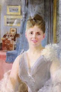 Portrait Of Edith Palgrave Edward In Her London Residence by Anders Zorn