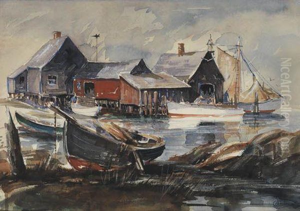 Harbor Scene With Wharf - view 1