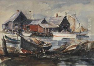 Harbor Scene With Wharf by Anthony Thieme