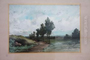 Vue De Chemin De Campagne A Montfermeil by William Georges Thornley