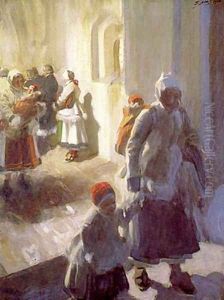 Christmas Morning Service by Anders Zorn