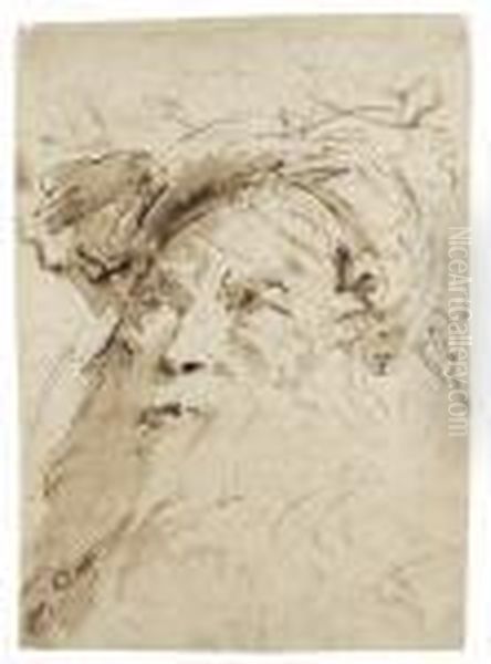 A Head Of A Bearded Oriental Wearing A Turban, Turned To The Left - view 1