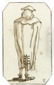Caricature Of A Man Seen From Behind