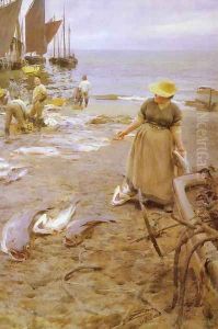 Fiskmarknad I St Ives by Anders Zorn
