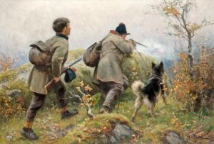 Jaktmotiv Fran Jamtlandsfjallen by Johan Tiren