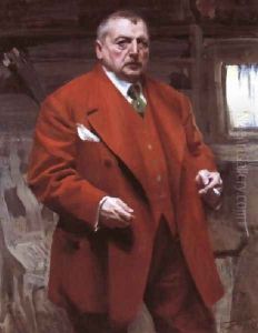 Självporträtt i rött (Self-portrait in red) by Anders Zorn