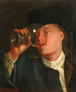 A Young Man Drinking From A Roemer by Jacob Van Toorenvliet