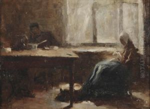 Farmers In An Interior by Jan Toorop