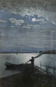 Man Vid Brygga by Oscar Emil Torna