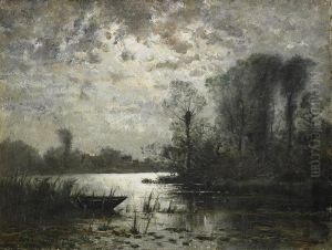 Landskap Med Vatten - Mansken by Oscar Emil Torna
