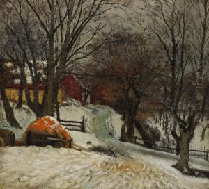 Vinterbild Fran Allen Vid Schedevi Slott - Ostergotland by Oscar Emil Torna