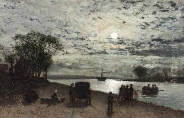 Manskenspromenad, Paris. Signerad Oscar Torna Och Daterad Paris 1876 - view 1