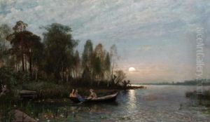 Boating At Dusk by Oscar Emil Torna