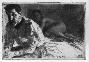 August St. Gaudens and Model II by Anders Zorn