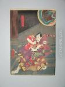 Un Acteur Sur Scene A Genou by Utagawa Toyokuni Iii
