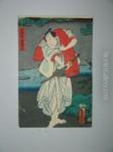 Un Acteur Porte Une Couverture Sur L'epaule by Utagawa Toyokuni Iii