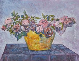Stillleben Mit Rosen - Bouquet De Roses by Albert Trachsel