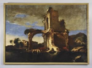 Paesaggio Con Rovina A Lavandaie by Antonio Travi Il Sordo Di Sestri