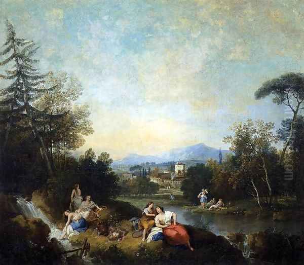 Landscape with Girls at the River - view 1