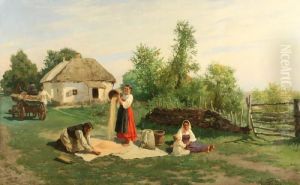Summer In The Village by Konstantin Aleksandrovich Trutovskii