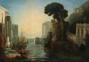 Klassicerande Hamninlopp Med Solnedgang by Joseph Mallord William Turner