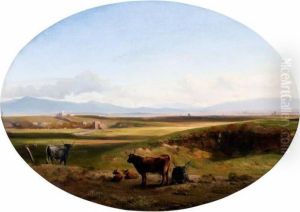 Landschap Met Rustende Herder En Geiten, In De Verte Ruines by William Turner