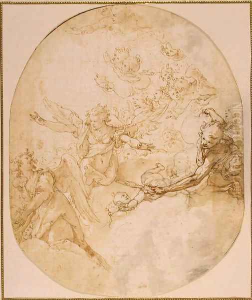 Angels and Cherubim Among Clouds - view 1