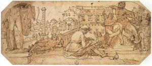 Taddeo Zuccaro Copying the Antique Statues in Rome by Federico Zuccaro