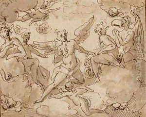 Des anges sur des nuages by Federico Zuccaro