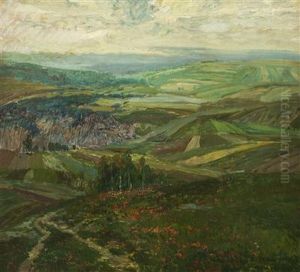 A Summer Landscape by Josef Ullmann