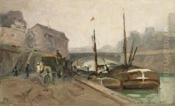 Paris - Kohlenschiffe In Der Seine - view 1