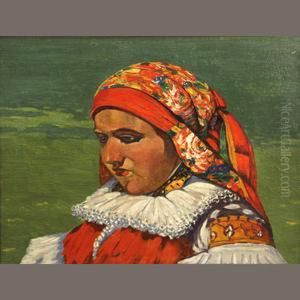 A Young Girl In Folk Costume