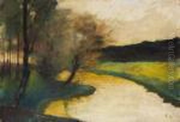 Herbstliche Bachlandschaft Im Abendlicht (thuringen) - view 1