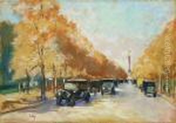 Siegesallee Mit Siegessaule Im Herbst - view 1