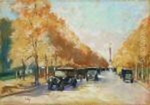 Siegesallee Mit Siegessaule Im Herbst