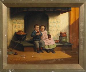Children With A Tasty Morsel by Johannes Christoffel Vaarberg