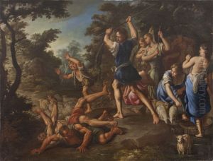 Mose Che Difende Le Figlie Di Ietro by Nicola Vaccaro